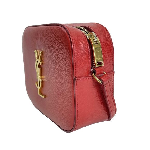 Saint Laurent - Grain de Poudre Classic Monogram Small Red Camera Bag Crossbody - Picture 10 of 13